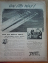 Vintage Zenith Radio Radionics World War II Print Magazine Advertisement 1945 - $9.99