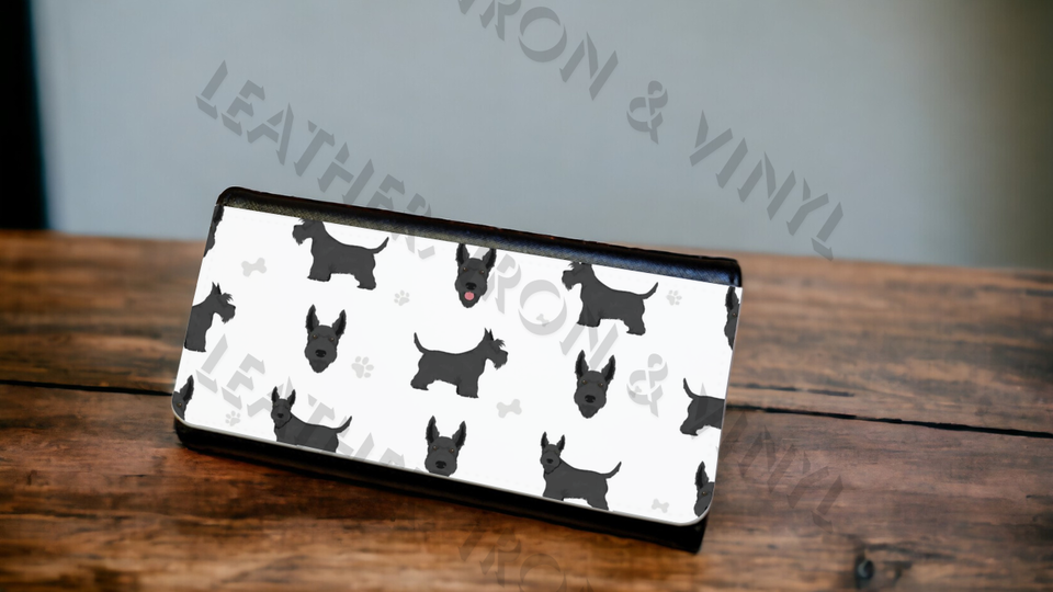 Primary image for Women's Trifold Wallet - Scottish Terrier Black Dog Design