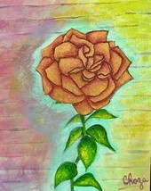 Original Acrylic Landscape “Golden Rose” Art On Canvas Panel, 8 By 10 In... - $51.48