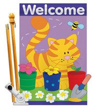 Garden Cat - Applique Decorative Pole Bracket House Flag Set HS110037-P2 - £51.93 GBP