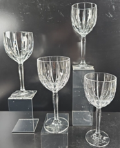 4 Waterford Crystal Omega All Purpose Wine Glasses Set Marquis Clear Cut Bar Lot - £69.64 GBP