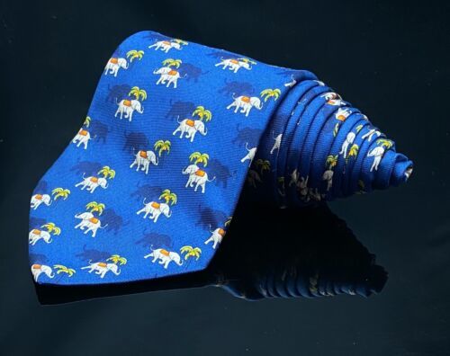 Primary image for Brooks Brothers Makers Elephant Blue Stirrup NeckTie Tie
