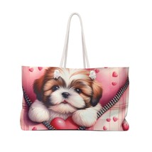 Weekender Bag, Cute Dog,Shih-Tzu, Zipper, Valentines Day, Large Weekender Bag - £39.20 GBP