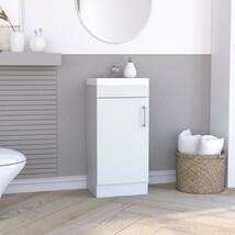 Madrid White Vanity: Single Door, Resin Sink - $242.99