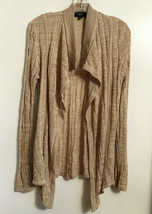 Misook Beige Long Textured Long Sleeve Knit Jacket Blazer Career Washabl... - $39.99