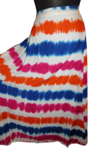Ashley Stewart Multi Tie Dye Striped Maxi Skirt Plus Size 26-28 - £23.56 GBP