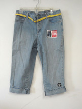 St John&#39;s Bay denim capri&#39;s with belt   Size 12  Slims Instantly - $19.79