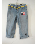 St John&#39;s Bay denim capri&#39;s with belt   Size 12  Slims Instantly - $27.06 CAD