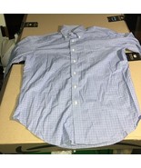 Ralph Lauren Blue Plaid Button Up Shirt 16.5, Non Iron Classic Checkered... - $15.83