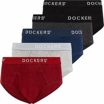 Dockers Multi-Color Mens Underwear Bikini Briefs 100% Cotton Tag Free -5... - $21.99