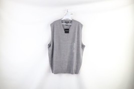 NOS Vintage 90s Streetwear Mens XL Blank Soft Knit V-Neck Sweater Vest Gray - £44.35 GBP