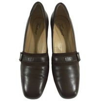 Trotters Mocha Brown Leather Upper Oxfords Heels Loafers Shoes Women Size 7.5 M - £23.93 GBP