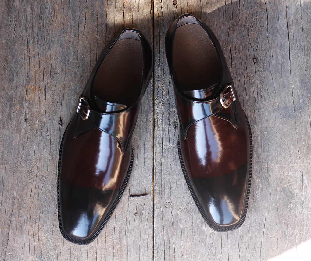 Handmade Men's Dark Brown Leather Monk Strap Dress Shoes, Men Designer Shoes