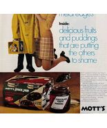 1970 Mott&#39;s Chocolate Fudge Pudding Snack Jars Advertisement Dessert DWII18 - $553.22 MXN