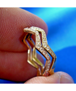 Earth mined Diamond Deco Wedding Band Solid 14k Yellow Rose Gold Ring St... - €1.368,44 EUR