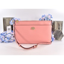 Coach Polly Candy Pink Pebbled Leather Turnlock Slim Crossbody Bag NWT - £144.45 GBP