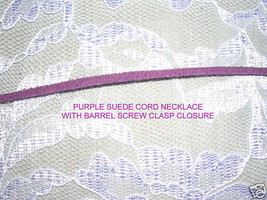 Custom Fun Medium Purple Color Suede Lace Leather Cord Necklace 24 Inch - £3.91 GBP