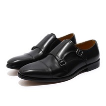 Handmade Leather Mens Formal Shoes Comfortable Party Business Wedding Buckle Mon - £105.88 GBP