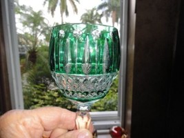 Faberge Xenia Wine Goblet in Emerald Green  ( Single Glass ) - £196.44 GBP