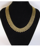 Napier Gold Tone Runway Wide Mesh Collar Necklace Graduated Link Size 16... - $68.00