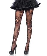 Leg Avenue 9982X  Plus Size Black  Sugar Skull Net Pantyhose  Halloween ... - $256.33 MXN