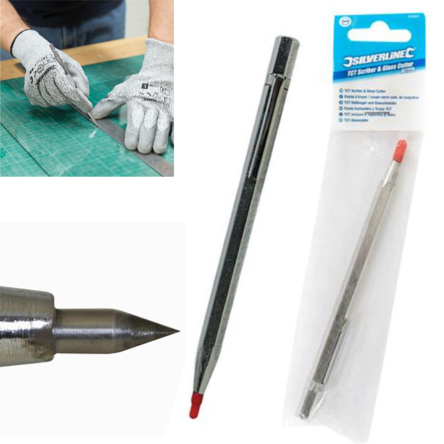 Silverline 633657 TCT Pocket Scriber &amp; Glass Cutter 150mm / 3-4mm U82 - $7.44