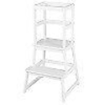 Kids Kitchen Step Stool Standing Tower 2-Step Ladder w/Safety Railings White - £101.98 GBP