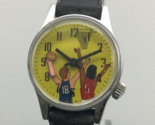 Vintage Basketball Watch Women Silver Tone Arm Moves 26mm Manual Wind - £23.54 GBP