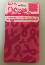 BRAND NEW CHERISH BREAST CANCER PINK BANDANNA, FREE SHIPPING - $9.06