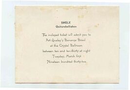 Smile Quiturebelliaken Ticket Art Qualey's Bonanza Brawl Crystal Ballroo... - $21.78