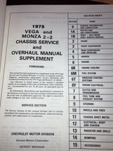 1975 Chevrolet Vega &amp; Monza Service Overhaul Manual Supplement Original ... - $9.50