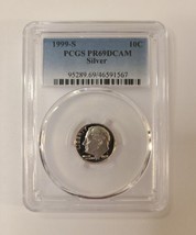 1999 S 10C Silver Roosevelt Dime PCGS PR69DCAM - £14.78 GBP