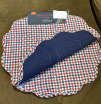 Nautica Set Of 4 Americana Placemats Red White Blue Reversible Quilted New - £27.94 GBP