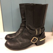 Vince Camuto Womens Wethima Mid-Calf Black Leather Boots Size 11 - £46.19 GBP