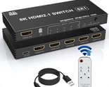 4K 120Hz Hdmi Switch 8K Hdmi 2.1 Splitter With Remote - 5 In 1 Out Hdmi ... - $73.99