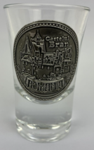 Romania &quot; Castelul Bran &quot; Transylvania Glass Pewter Shot Glass Barware D... - $19.79