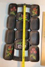 Cast Iron No. 9 Muffin Pan 1800's R&E Mfg. Co. with Painted Design image 7