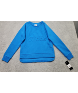 adidas Sweatshirt Girls Medium Blue Cotton Long Sleeve Round Neck High L... - $18.49