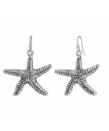 Beach Starfish Dangle Earrings - Silver - £11.89 GBP