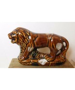 Drip Glaze Lion Ceramic 5 x 8&quot; ?? Browns - $23.76