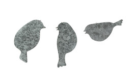 Set of 3 Galvanized Finish Bird Silhouette Metal Hanging Ornaments - £14.28 GBP