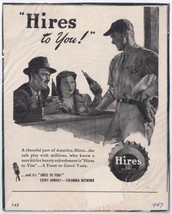 Vintage Print Ad Hires Root Beer Hires To You 1947 5&quot; x 6 3/4&quot; - £2.82 GBP