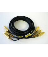 6ft 3 RCA Male to 3 RCA Male Premium Black &amp; Gold Audio Video AV Cable Cord - £2.52 GBP