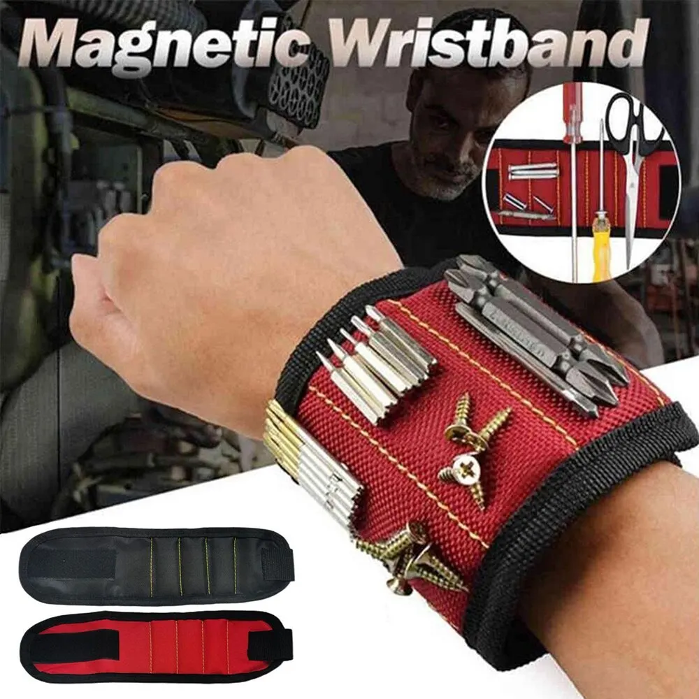 Strong Magnetic Wristband Portable Tool Bag Electrician Adjustable Wrist... - £6.71 GBP