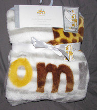 Living Little Plush Baby Blanket I Love Mommy Giraffe Rn # 119741 Gray Yellow - £31.64 GBP