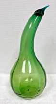 Vintage Blenko Art Glass Tall Ribbed Green Gourd Squash Figure 10 3/4” Tall - $94.05