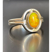 925 Sterling Silver &amp; Opal Ring Size 7.75 Sky - $48.91