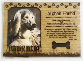 AFGHAN HOUND Dog Profile Laser Engraved Wood Picture Frame Magnet - $9.90