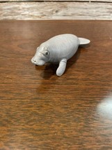 Sea World Manatee Vtg Plastic Toy Gray Rare  - $10.48