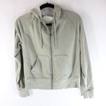 GAP Womens Hoodie Jacket Full Zip Faux Fur Lined Full Zip Pockets Light Green XS - £11.54 GBP